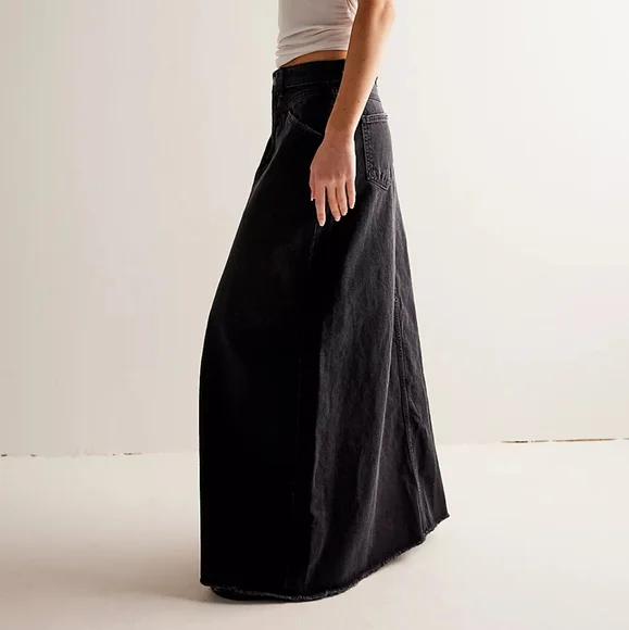 Free People We the Free Come As You Are Denim Maxi Skirt - Picture 4 of 9